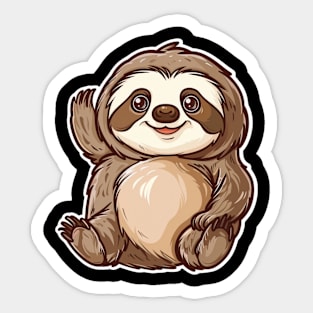 Happy Cute Sloth Sticker